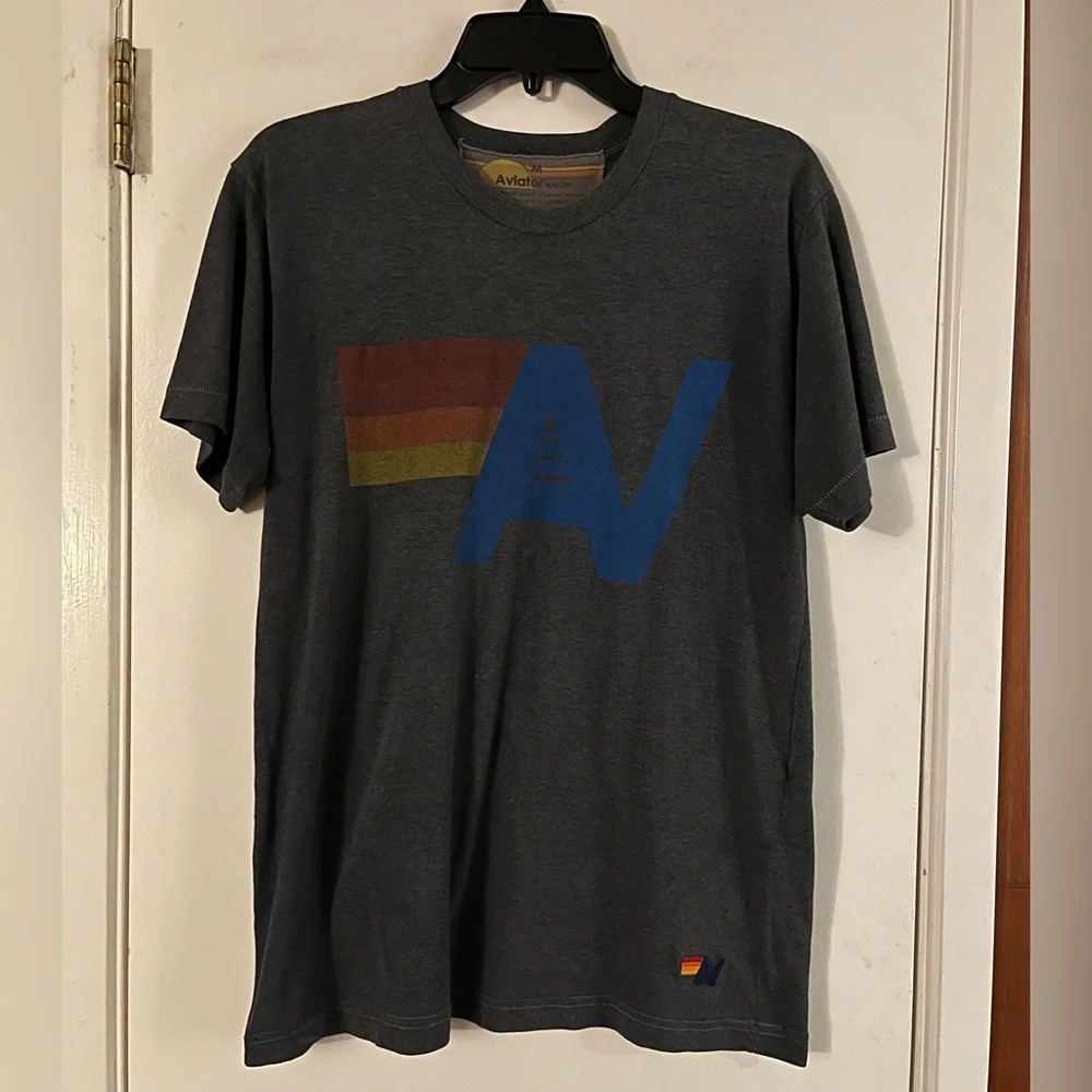 Aviator Nation Logo Charcoal Tee Shirt